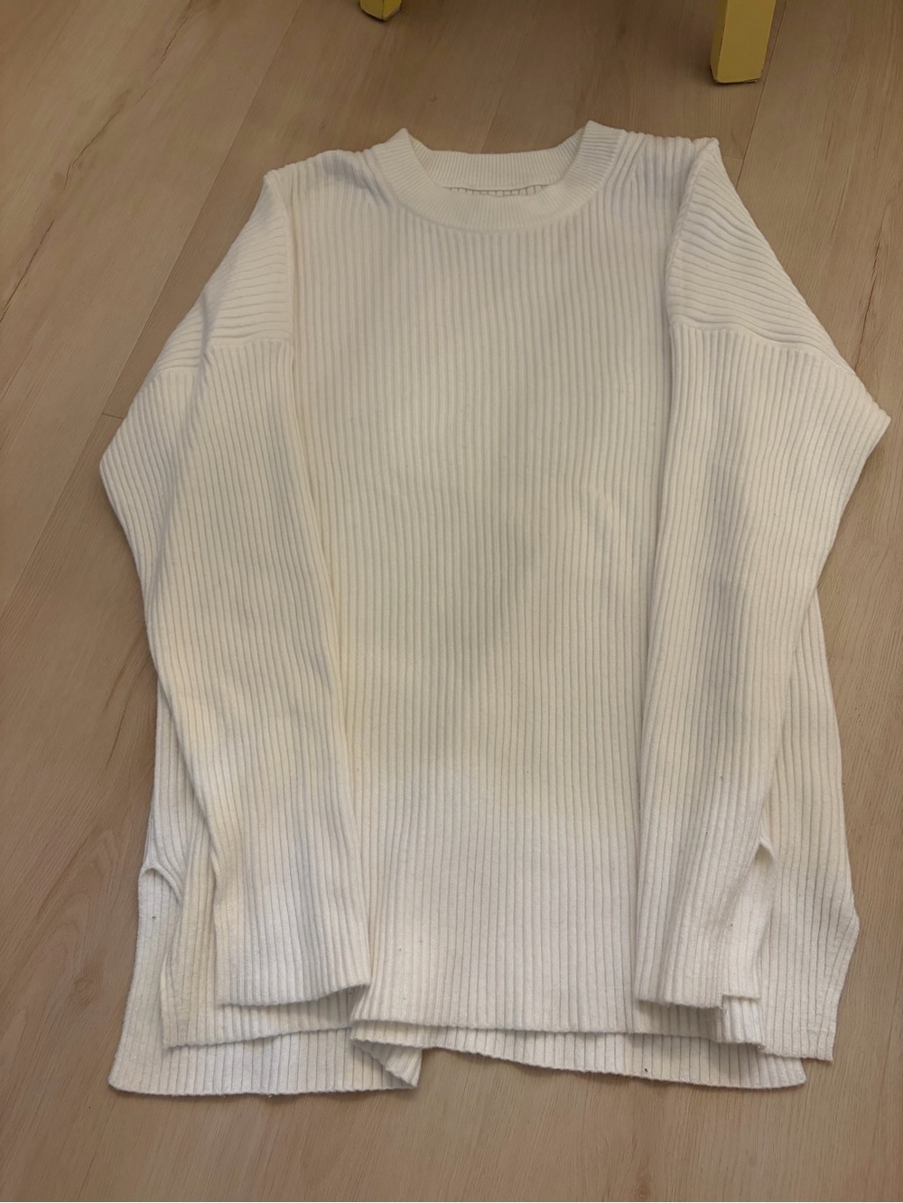 Abercrombie Classic Ribbed Crewneck Sweater - White